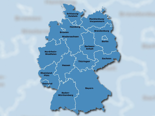 Eine Karte der deutschen Bundesländer